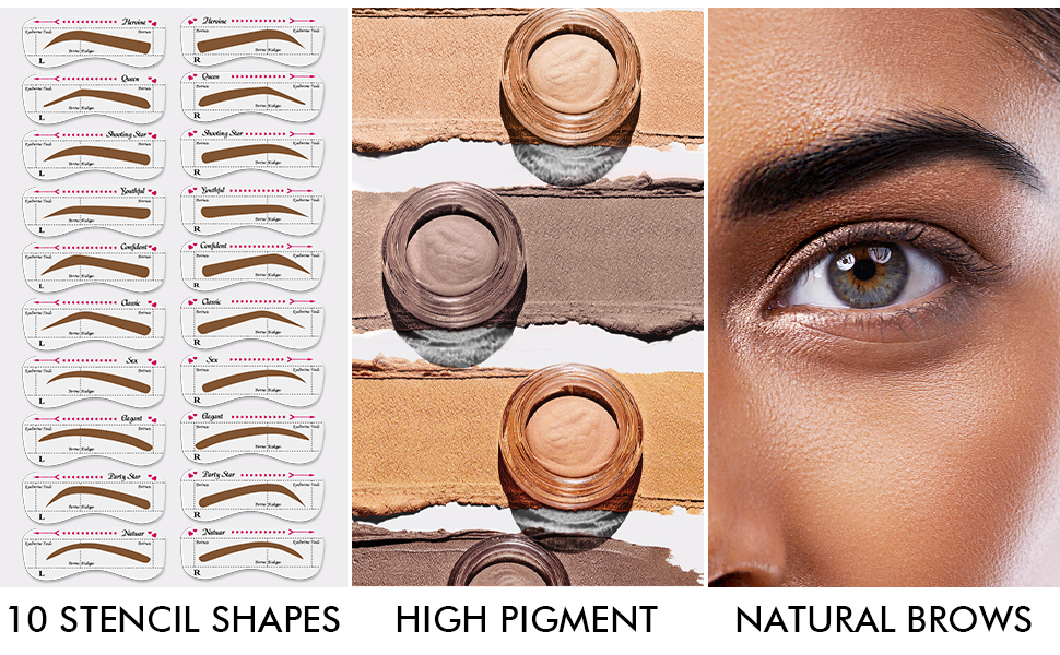 resuable eyebrow stamp stencil kit