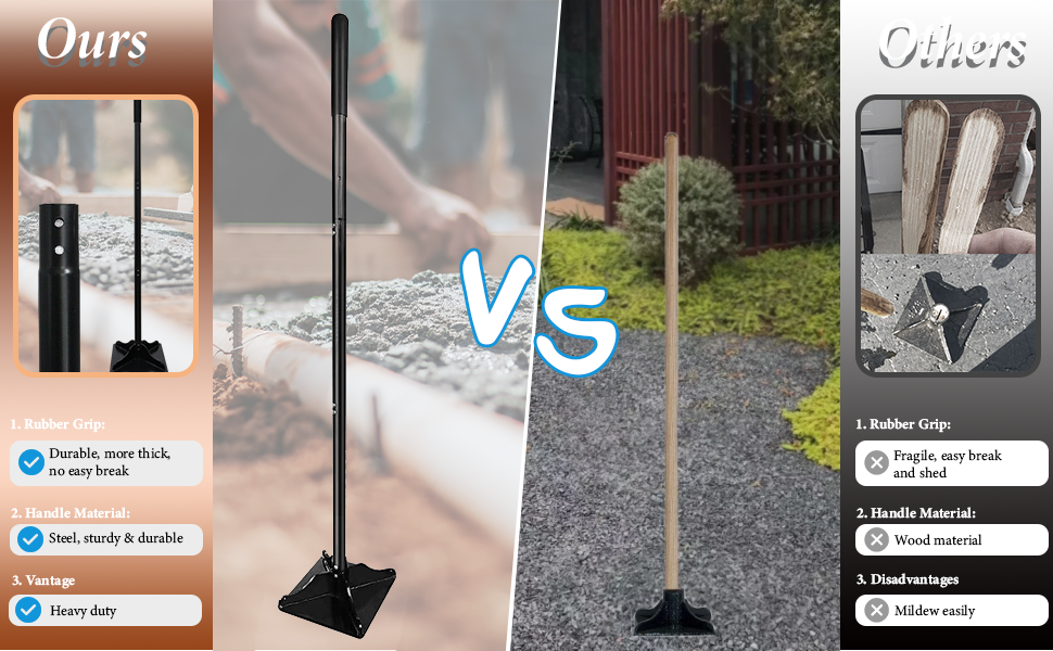 Steel Tamper with 48 inch Handle 10"x10" Yard Garden Tamper Heavy Duty Ideal Tool