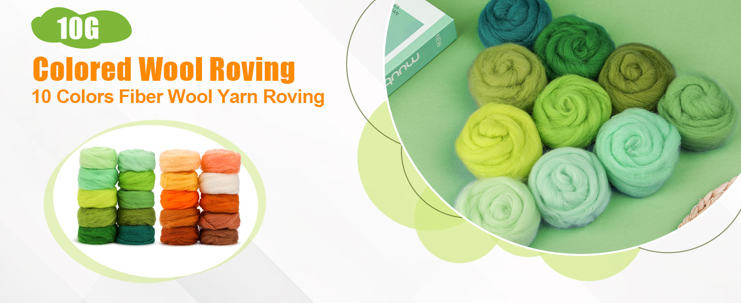 10 Colors Fiber Wool