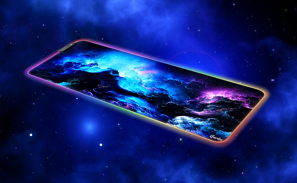 Gerlos RGB Large Gaming Mouse Pad, Extended Soft LED Mouse