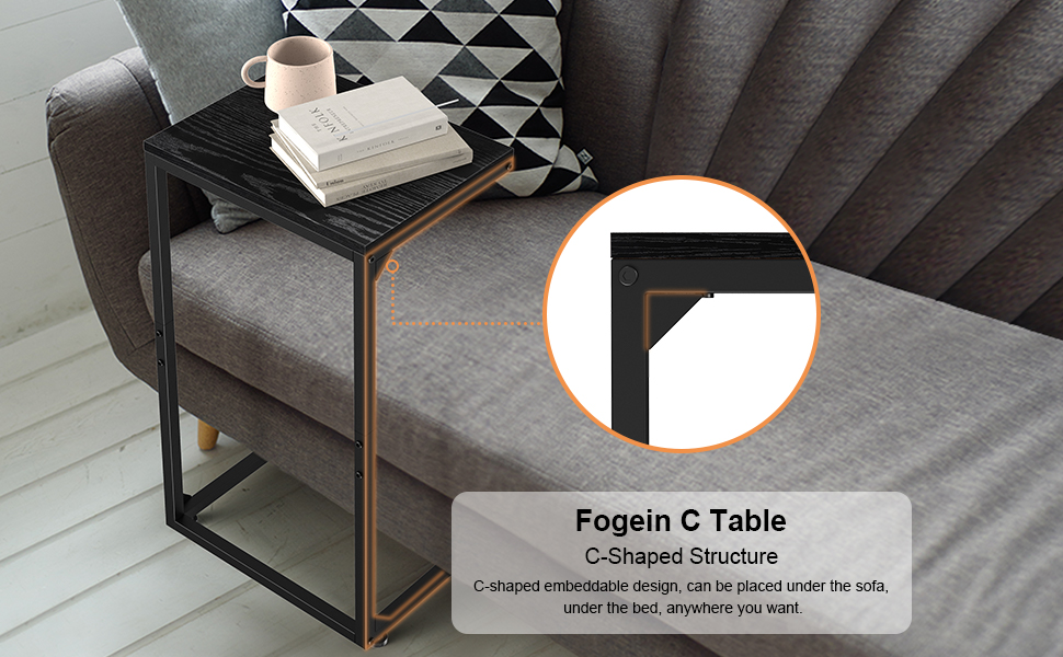 C Shaped End Table Set of 2,C Table End Table, End Tables Living Room