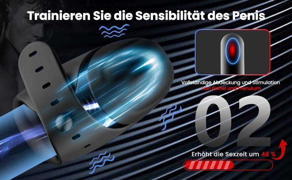 3-in-1 Penis-Trainer Mit 8 Vibrationsmodi Male Eichel Trainings Stimulator