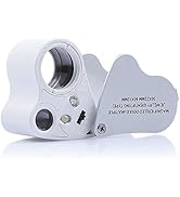 KINGMAS Illuminated Jeweler's Eye Loupe 2 Lens 30x & 60x Jewelry Magnifier Magnifying with LED Li...