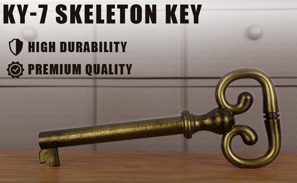 KY7 Hollow Barrel Replacement Skeleton Key for Antique
