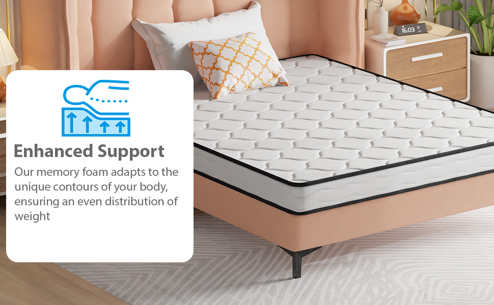 6 Inch Queen Size Mattress with Innerspring and Foam