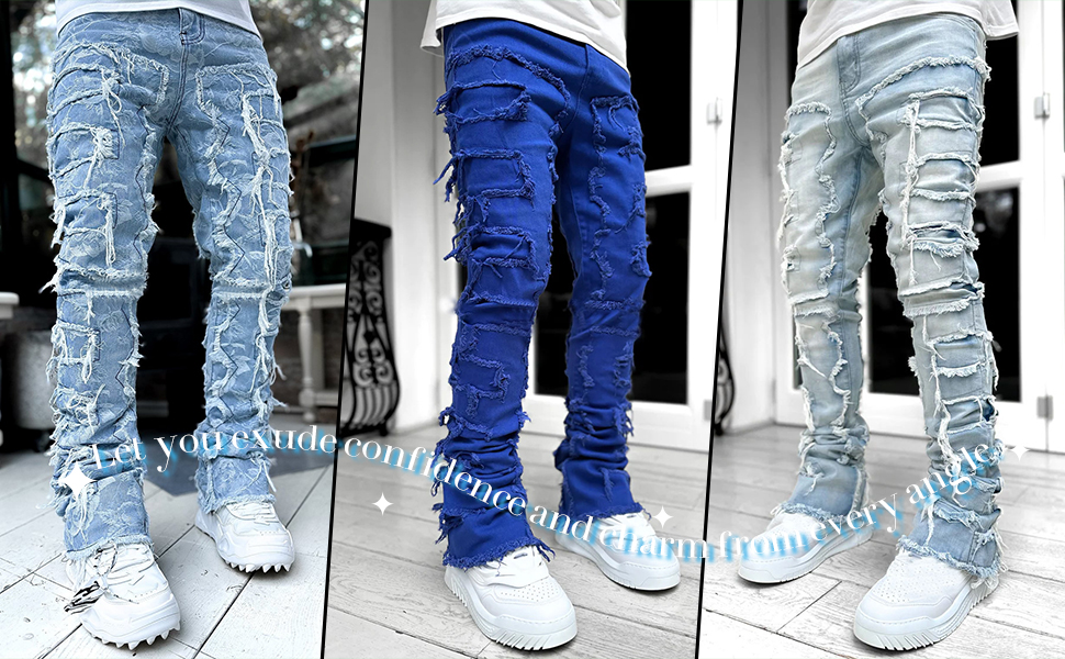 Amazon.com: XYGJZ Men's Ripped Jeans Slim Fit Destroyed
