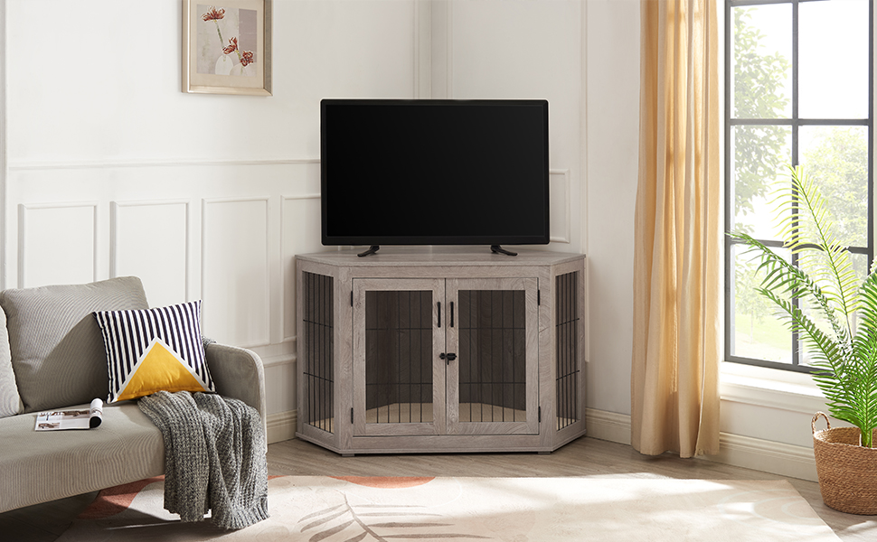 beeNbkks Furniture Dog Crate Corner, Dog Kennel Corner