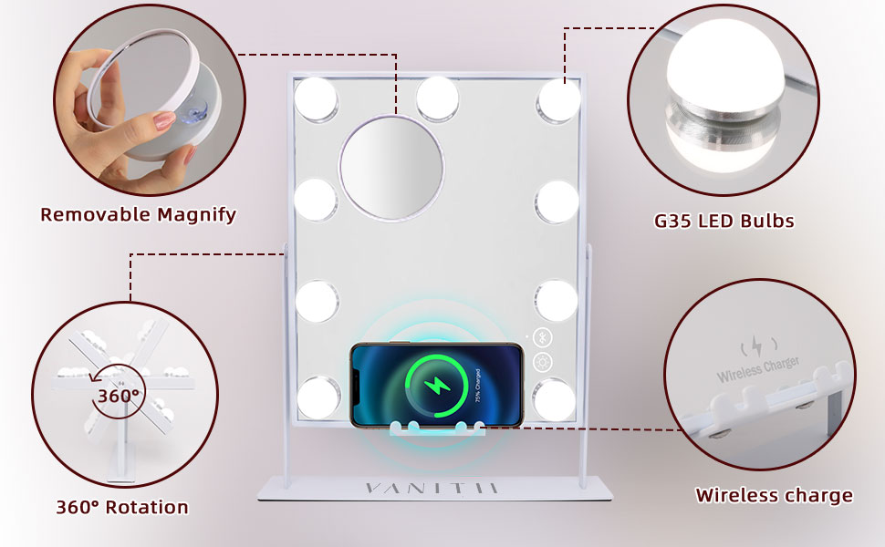 vanity mirror with bluetooth speaker