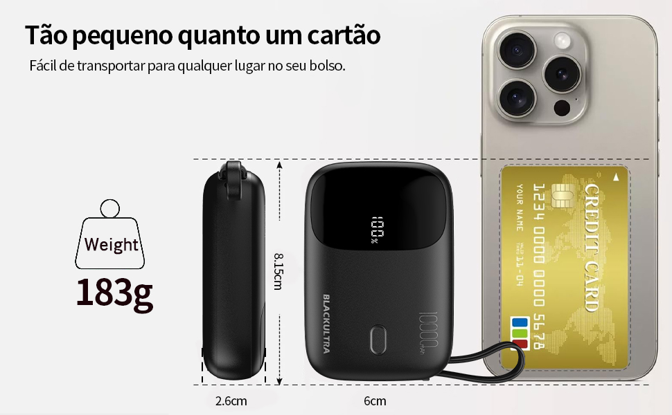 f8240c97-14d1-4a39-8e4a-194370c61f26.__CR0,0,970,600_PT0_SX970_V1___ Carregador Portátil 10000mAh com Display LED, Mini Power Bank Rápido 22.5W com PD 3.0 e QC 3.0, USB-C Leve e Compatível com iPhone 16/15/14/13/12/11 e Samsung, Preto