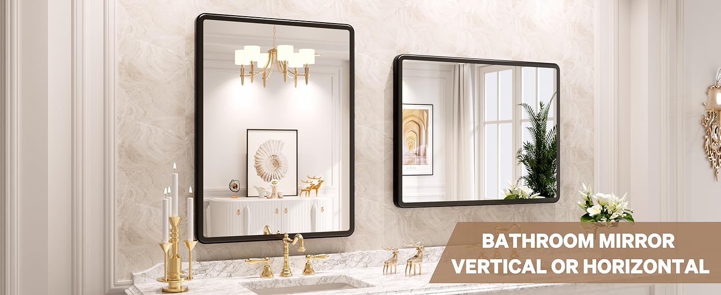 farmhouse matte black vanity mirror