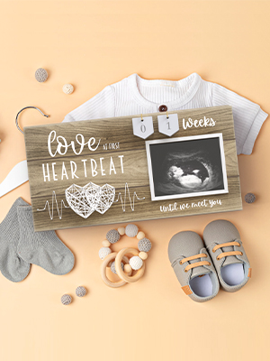 3D String Art Baby Sonogram Picture Frame Countdown Weeks