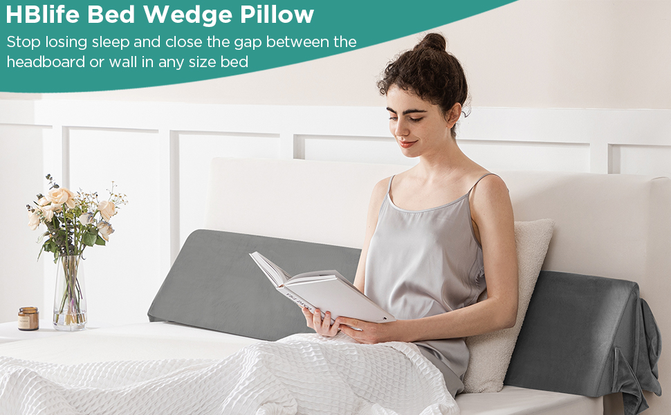 HBlife Queen Size Headboard Pillow(60"x 10"x 6") Bed Wedge