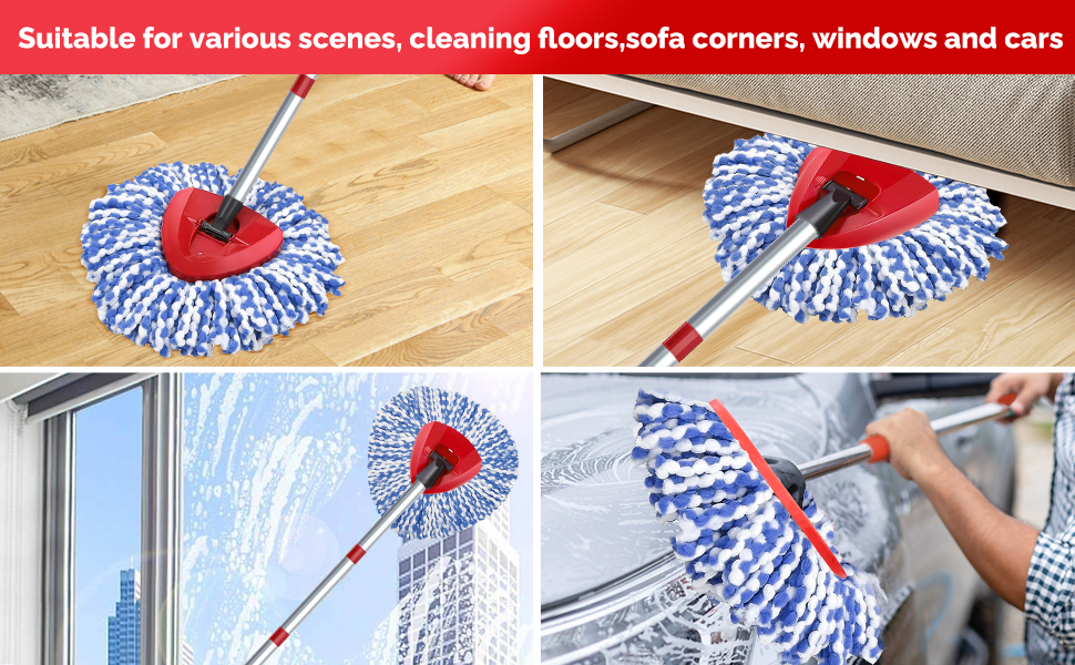 4 Pack Spin Mop Head Replacement for O Cedar Rinseclean 2