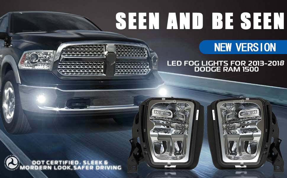ZOFFROAD New Version LED Fog Lights Compatible with Dodge Ram 1500