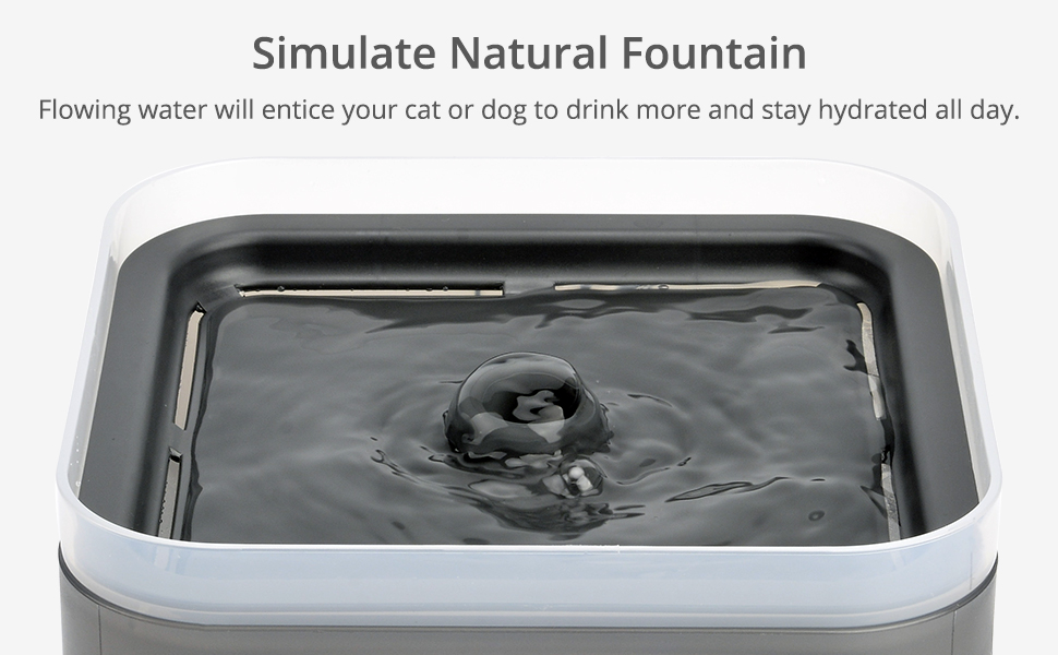 NICREW Pet Water Fountain, Cat Drinking Fountain with LED Light