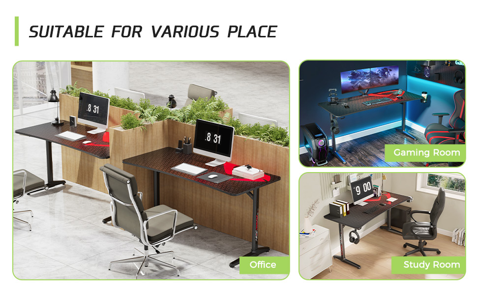 Eureka Ergonomic Gaming Desk 60", Home Office Large