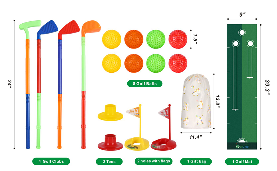 Askyorte Toddler Golf Set Chipping Net with 8 Balls, 4