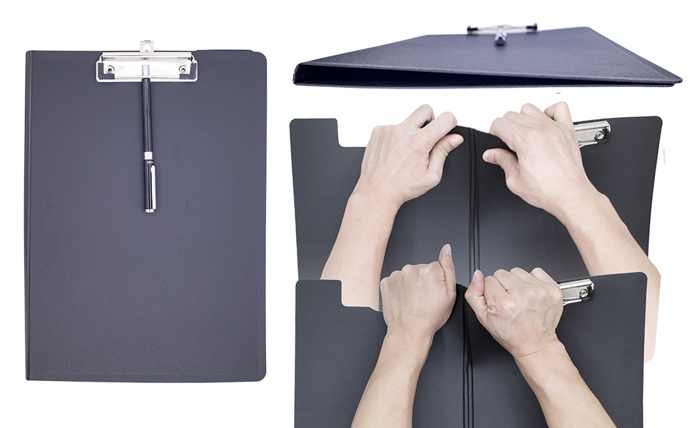 ECEIRO Foldable Clipboard, Enclosed Clipboards Folio,360