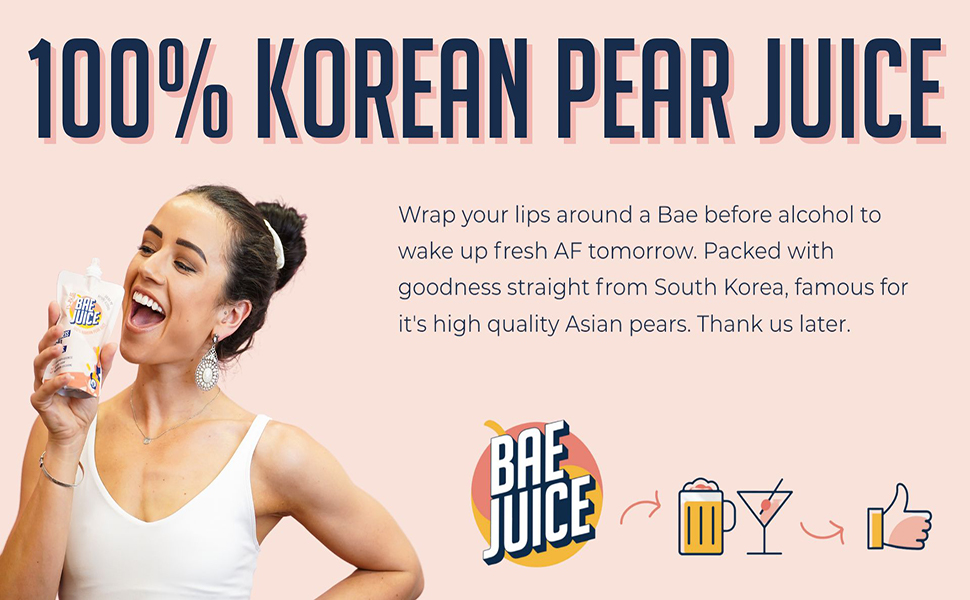 Bae Juice 100 Korean Pear Juice, 12 Pack 120ml, Refreshing Taste