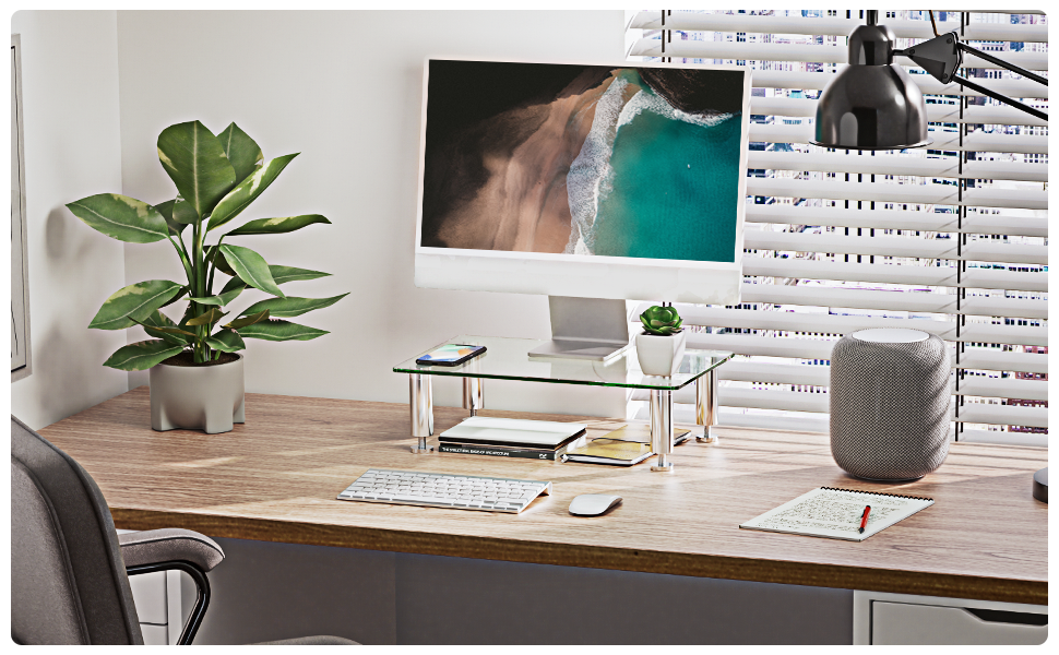 FITUEYES glass monitor stand