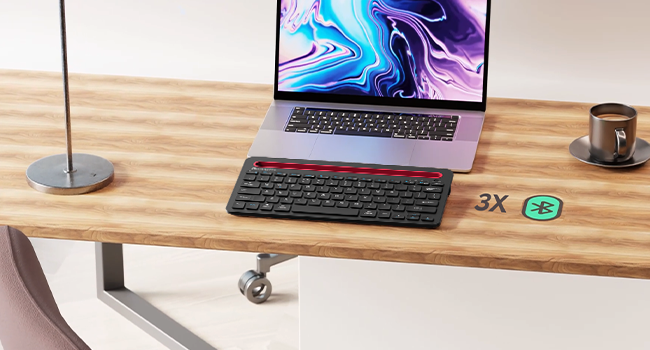 Amkette Optimus Pro Multi Device (4in1) Rechargeable Wireless Keyboard