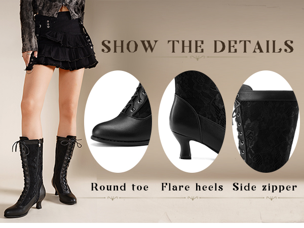Amazon.com: NueiVeiuo Women Vintage 70s Victorian Boots Knee