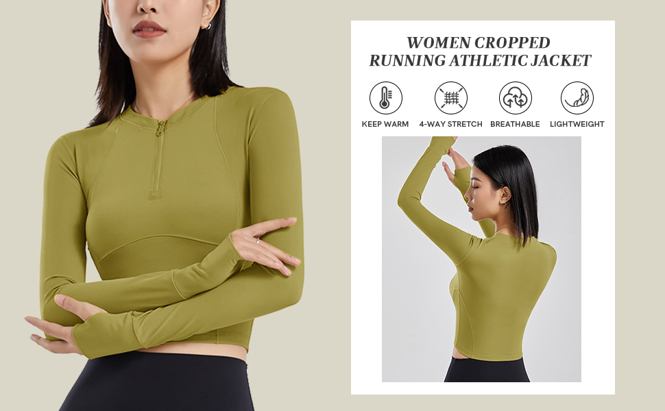 women half zip workout jacket