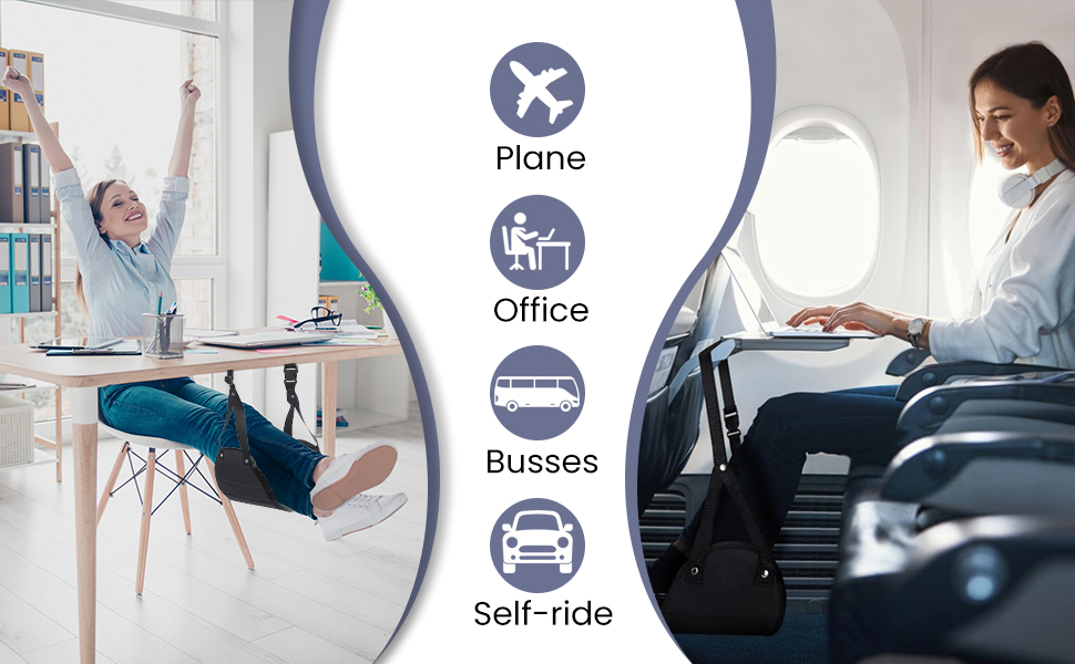 Foot Hammock Suit for Plane, Office, Busses, Self-Ride