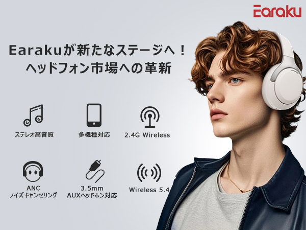 ワイヤレスヘッドホン USB Bluetooth 5.4 対応【Kura】 imgrc0110184122.jpg