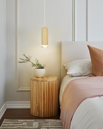 LED hanging light fixture gold