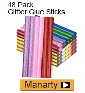 Manarty Glitter Color Hot Glue Stick, 48 PCS Full Size 0.27" Dia x 4" Long Hot Melt Glue Sticks C...