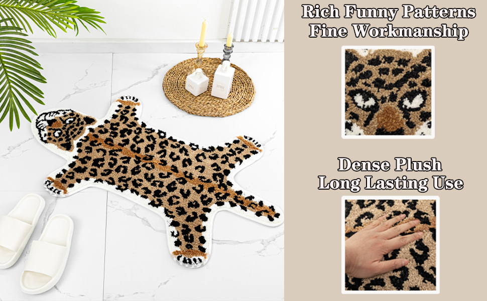 ZSCYDyingda1992 Leopard Shaped Rug Animals Bath Mat Rug