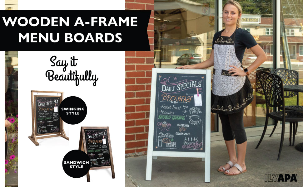 Ilyapa Menu Board - Wooden Frame 