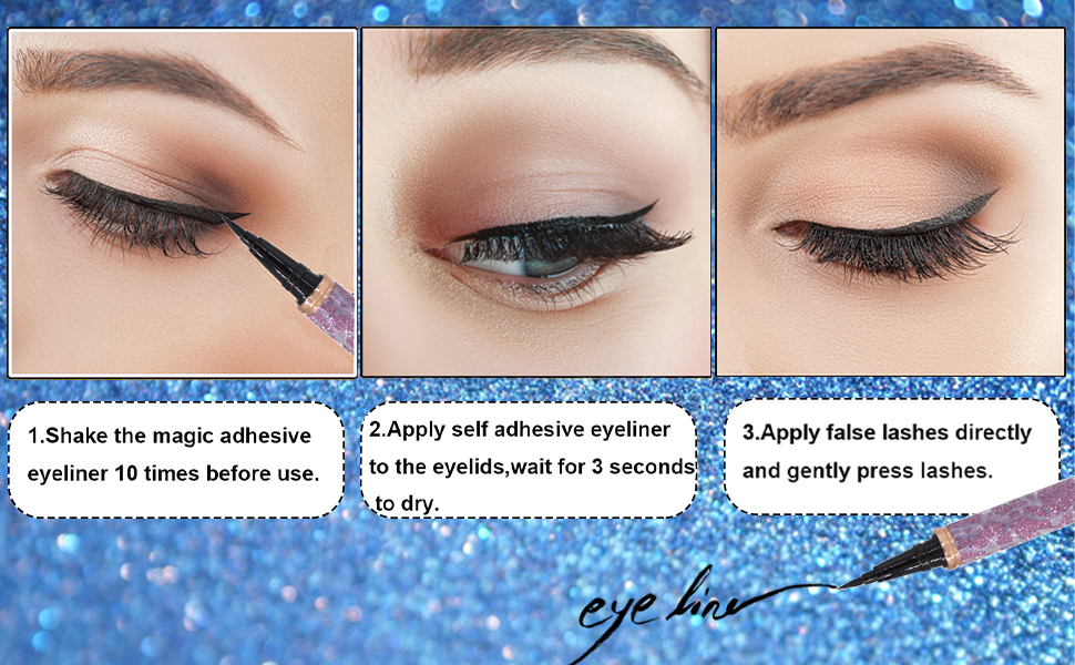 Eyelash Eyeliner Glue Pen,Lash Glue Pen Diamond Bling