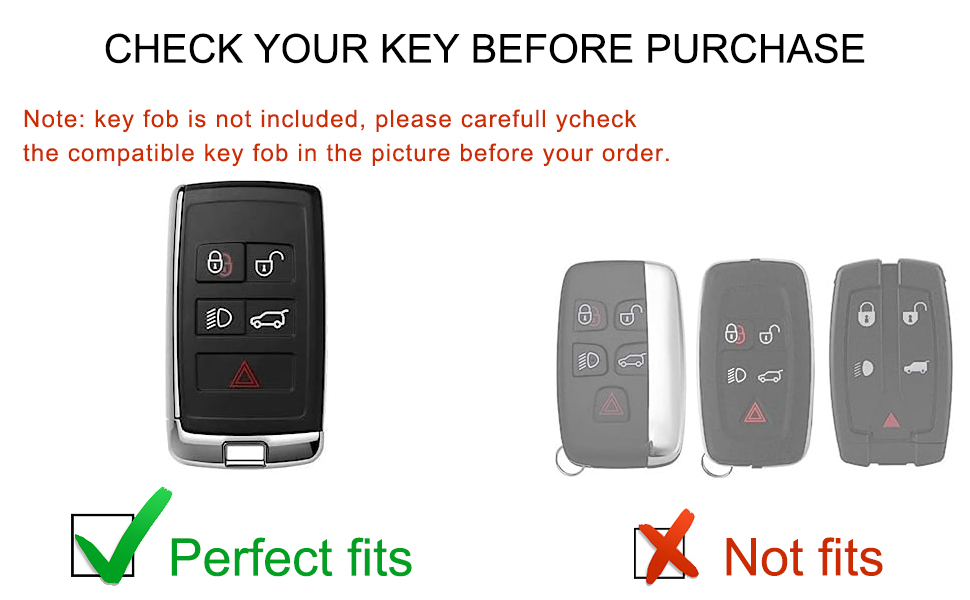 CACARLIKE for Land Rover Key Fob Cover with Leather Lanyard