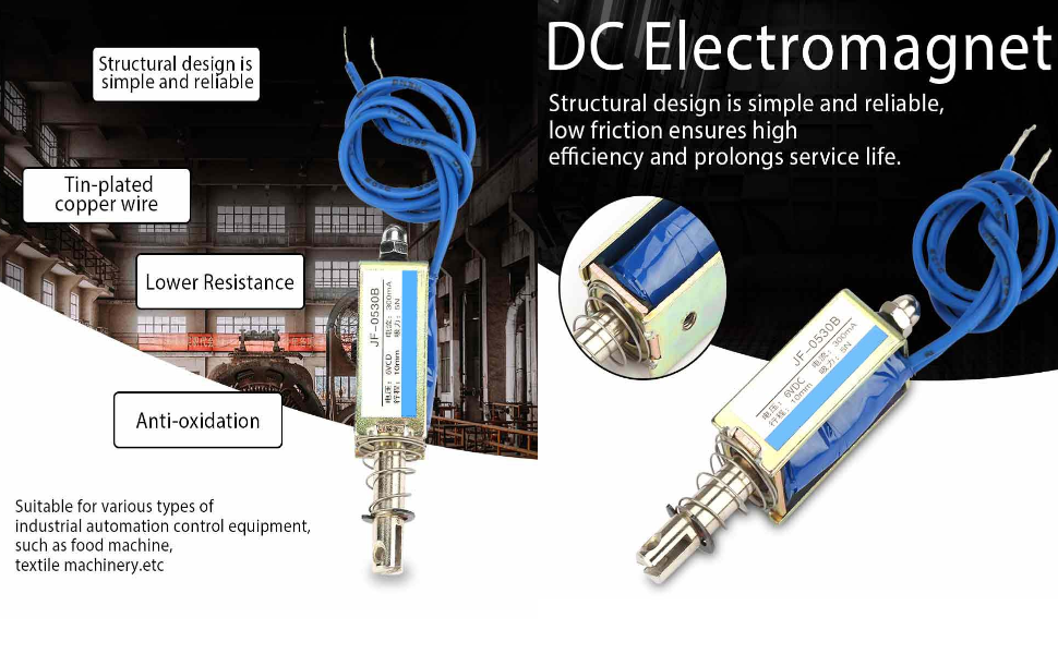 By Push-Pull DC Electromagnet Automation Control 6/12/24V 300Ma 5N Retractable Range 10mm(12V By Push-Pull DC Electromagnet Automation Control 6/12/24V 300Ma 5N Retractable Range 10mm(12V