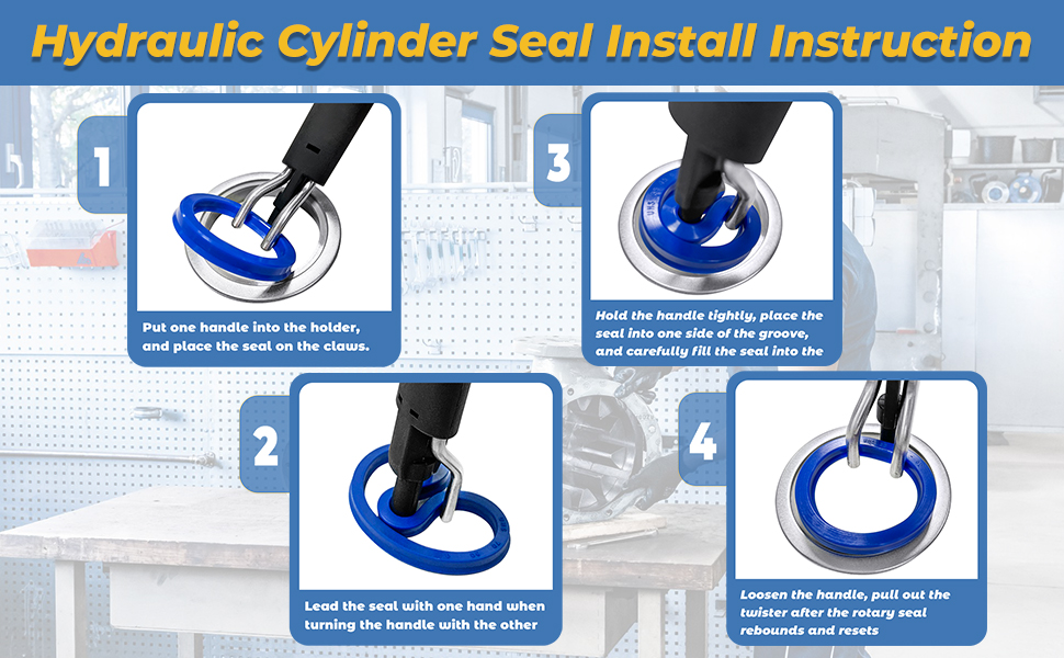 Seal Installation Tool, KZNANZN 4 Pack Hydraulic Cylinder