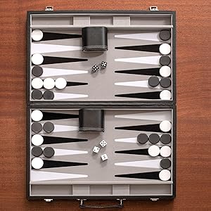 Leatherette Backgammon Set, “Antalya” - 17”