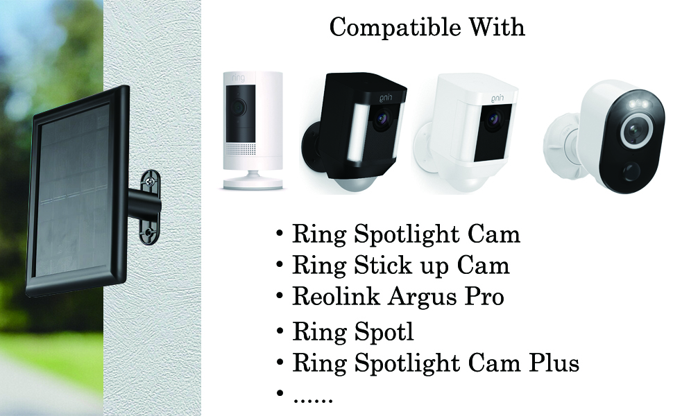 Solar Panel Charger for Ring Camera,Solar Panel Compatible