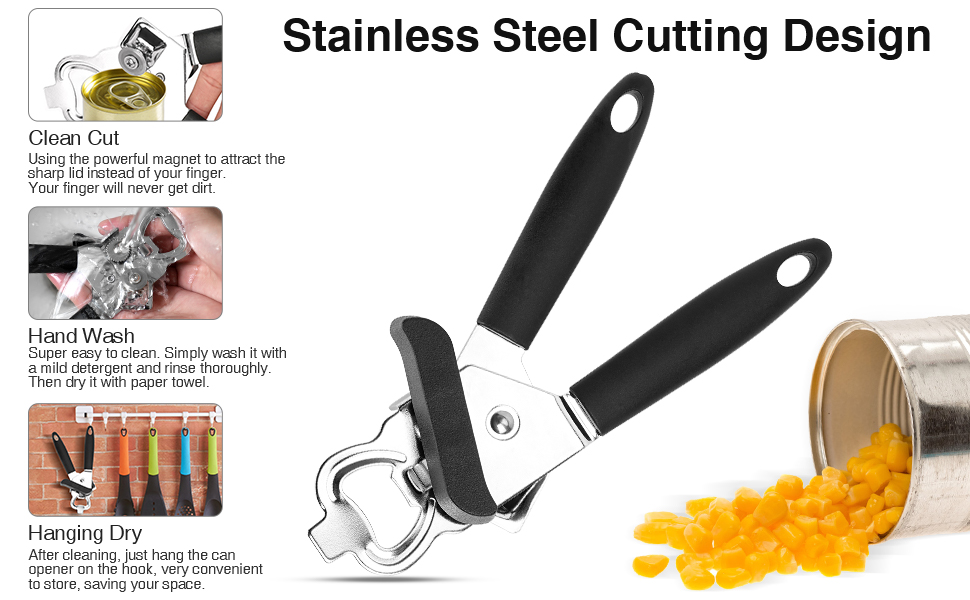 Tin Openers Can Opener, VIPITH 3in1 Stainless Steel Manual Can Openers with NonSlip Handle