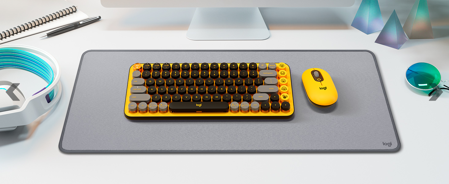 Logitech POP Keys Mechanical Wireless Keyboard with Customizable Emoji
