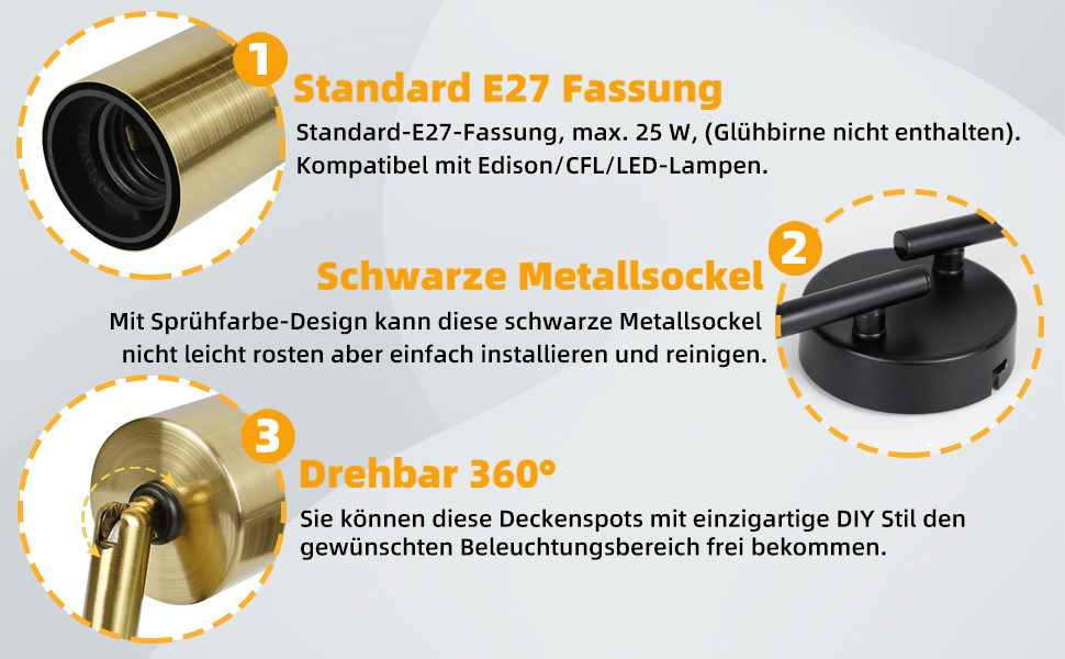Deckenlampe gold