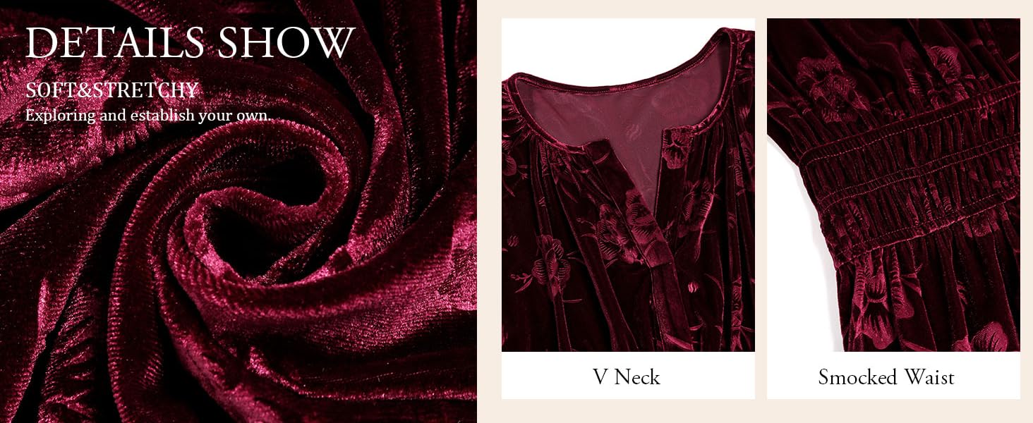 ZAFUL Womens Fall 2025 Velvet Maxi Dresses Long Sleeve Cocktail Wedding Guest Dress