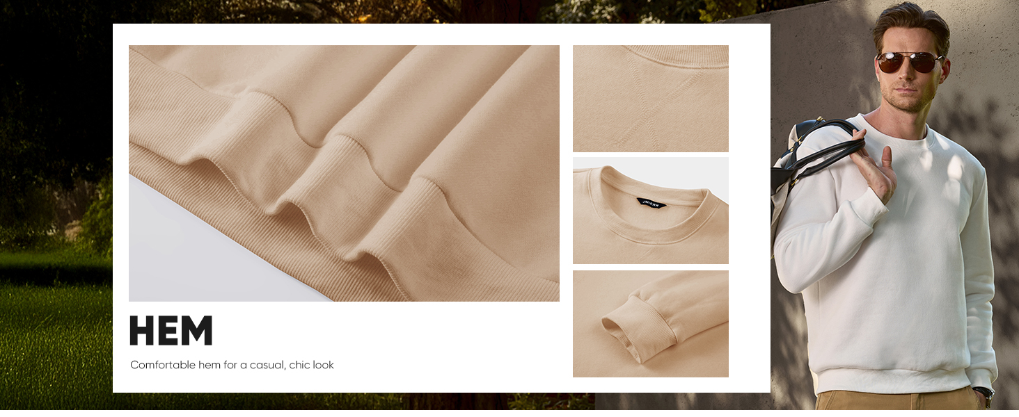 JMIERR Men's Crewneck Sweatshirt Casual Long Sleeves Sweatshirts Cotton Pullover Sweatshirt for Men