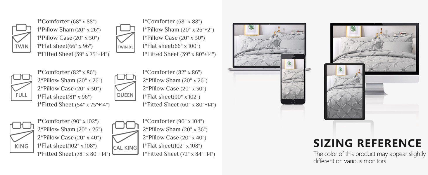 JOLLYVOGUE Queen Comforter Set 7 Pieces