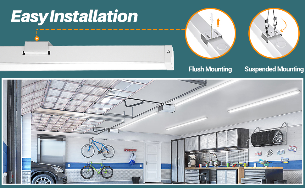 AntLux 8FT LED Shop Lights, 100W [6lamp T8 Fluorescent Equiv.] Compact