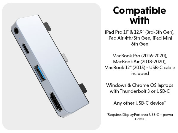 Amazon.com: HyperDrive iPad Pro USB C Hub — 4-in-1 USBC Hub w
