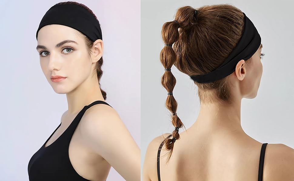 Black Workout Headbands for Women and Man Sports Running