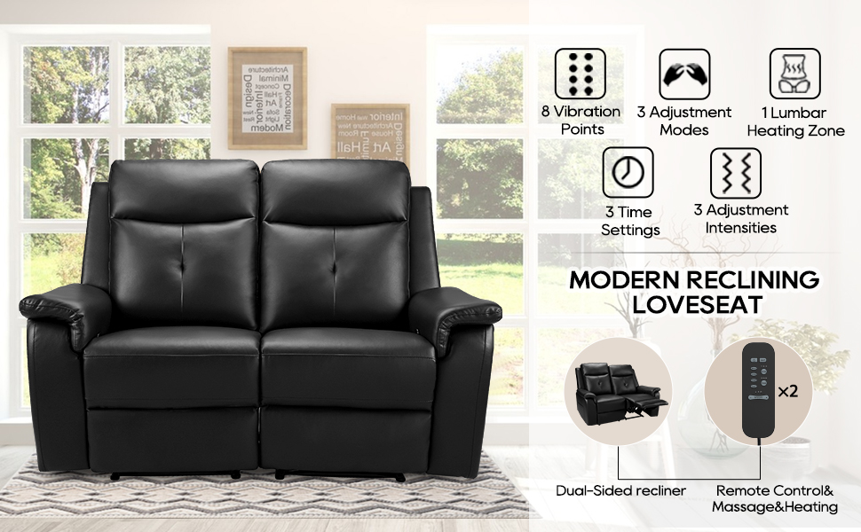 BAIJIAWEI B RV Loveseat Recliner Double Recliner RV Sofa RV Theater Seats RV