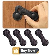 Cabinet Locks for Babies and Child Safety, 4 Pack Childproof Latches with Adhesive for Drawer Cup...